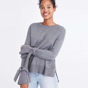 MADEWELL TIE SLEEVE SWEATER NAVY